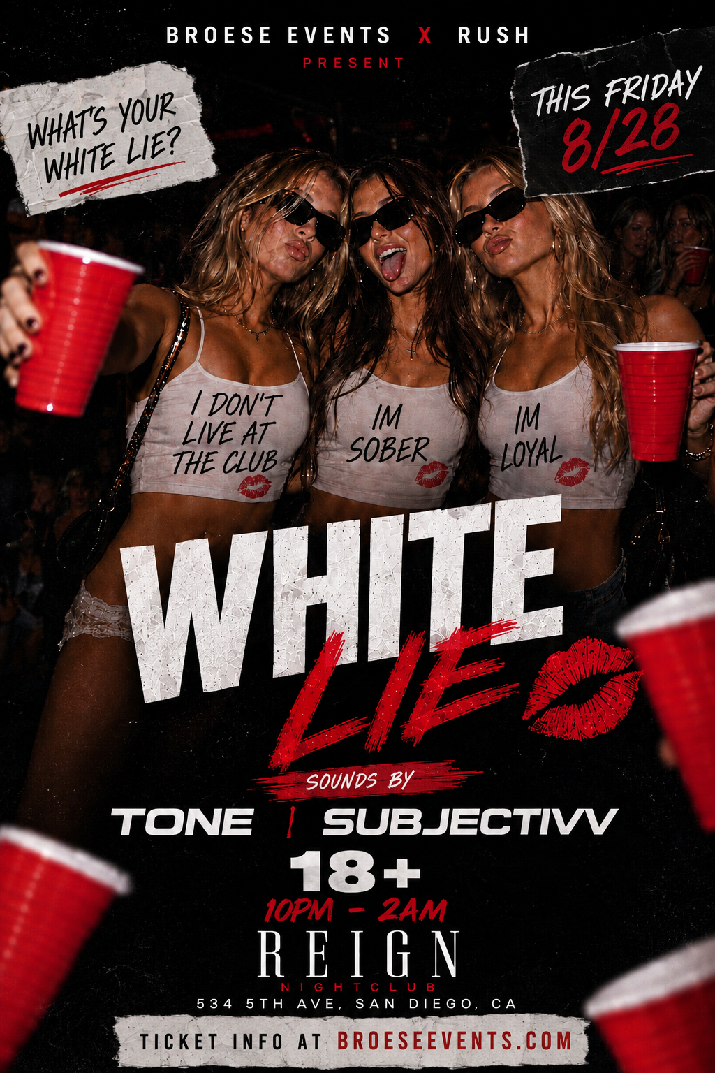 WHITE LIES 18+ | WELCOME WEEK flyer